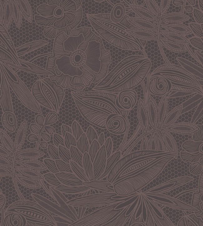 Floral Lace Wallpaper by Eijffinger Taupe/Purple