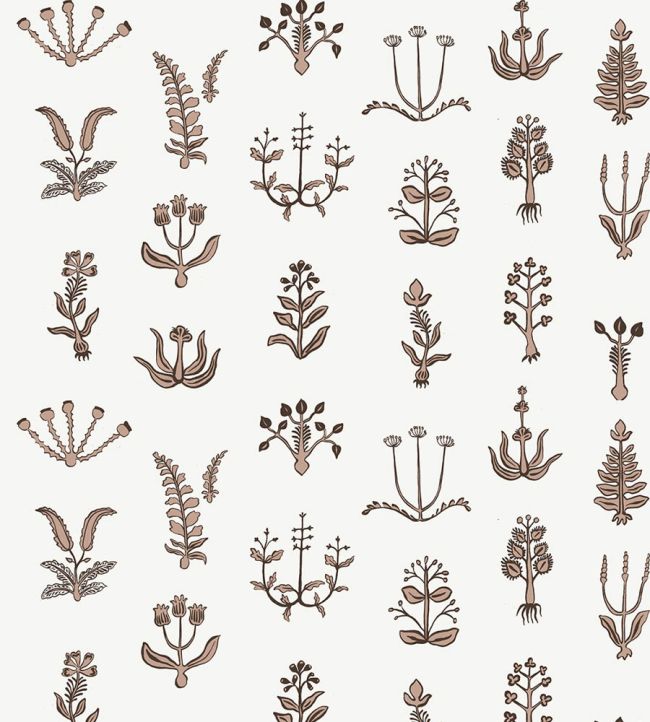 Floral Spot Wallpaper by Josephine Munsey Ham Pink/Chimney