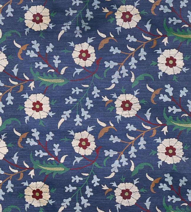 Floralia Sisal Wallpaper by Schumacher Indigo