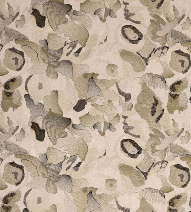 Flores Embroidery Fabric by Harlequin Charcoal/Julip/Mineral