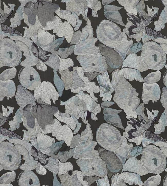 Flores Embroidery Fabric by Harlequin Charcoal/Slate/Beau