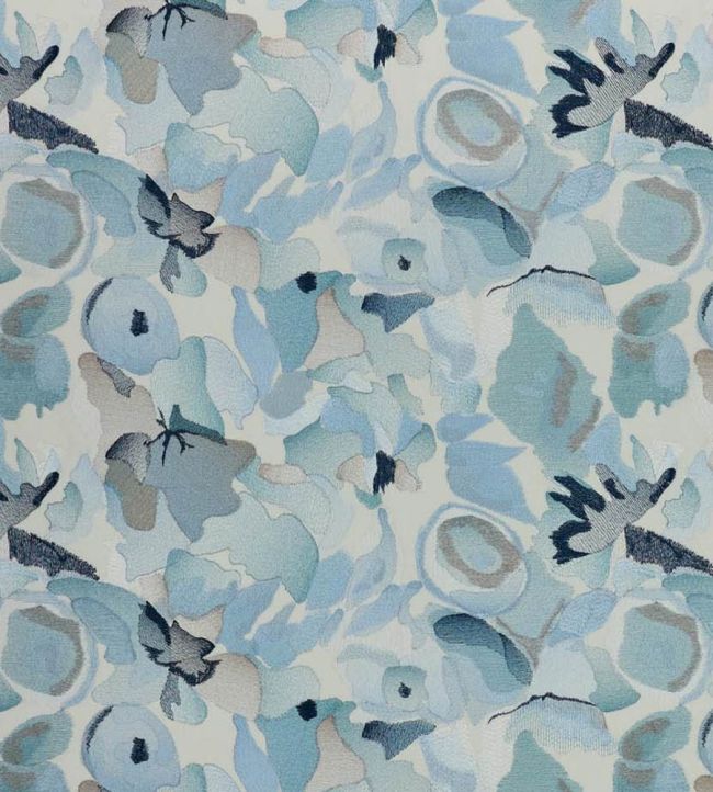 Flores Embroidery Fabric by Harlequin Indigo/Sky/Pebble