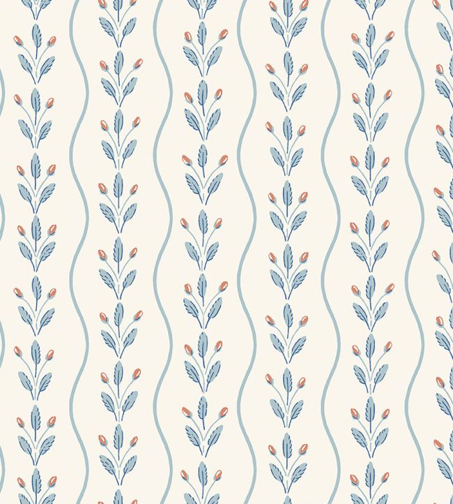Flower Buds Wallpaper by Borastapeter Blue