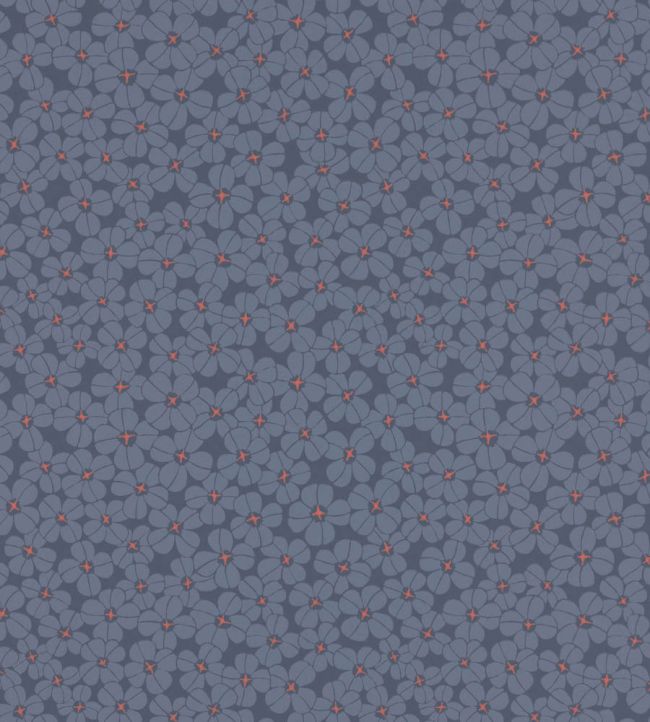 Flower Shower Wallpaper by Langelid Von Bromssen Indigo