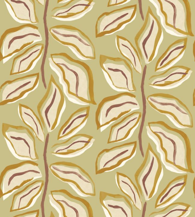 Foli Wallpaper by Ohpopsi Olive Glow