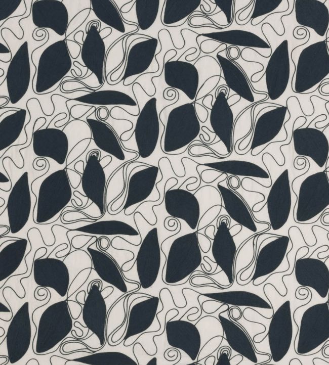 Foliage Fabric by Christopher Farr Cloth Navy