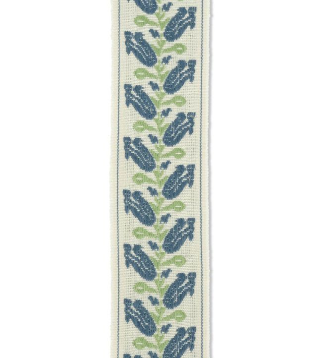 Folkloric Floral Braid Trimming by Volga Linen Delft Blue