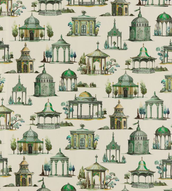 Follies Fabric by Mulberry Home Emerald