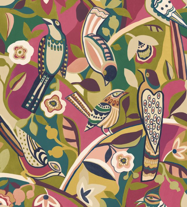 Forest Chorus Wallpaper by Ohpopsi Berry Leaf