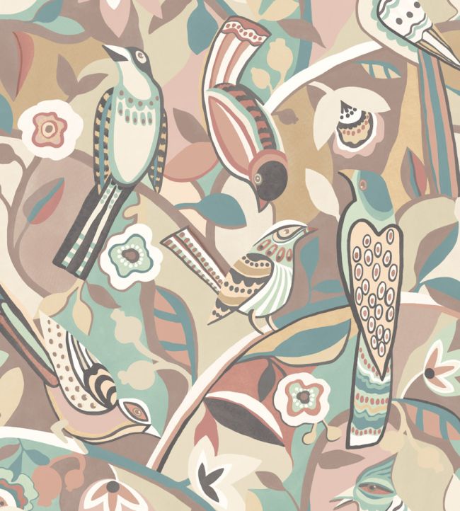 Forest Chorus Wallpaper by Ohpopsi Warm Sand
