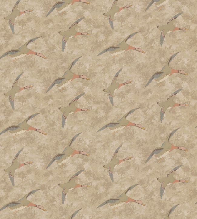Forest Ducks Fabric by Mulberry Home Parchment