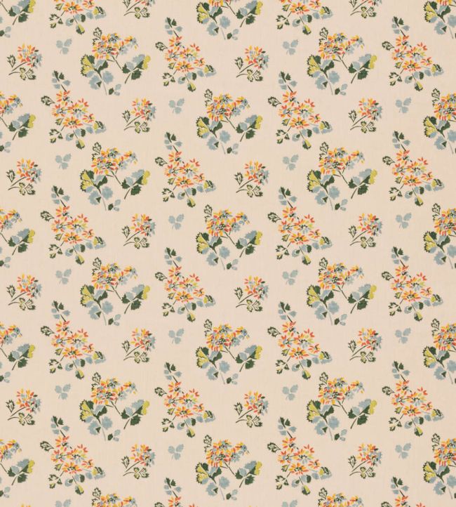Forest Flower Fabric by GP & J Baker Teal/Spice