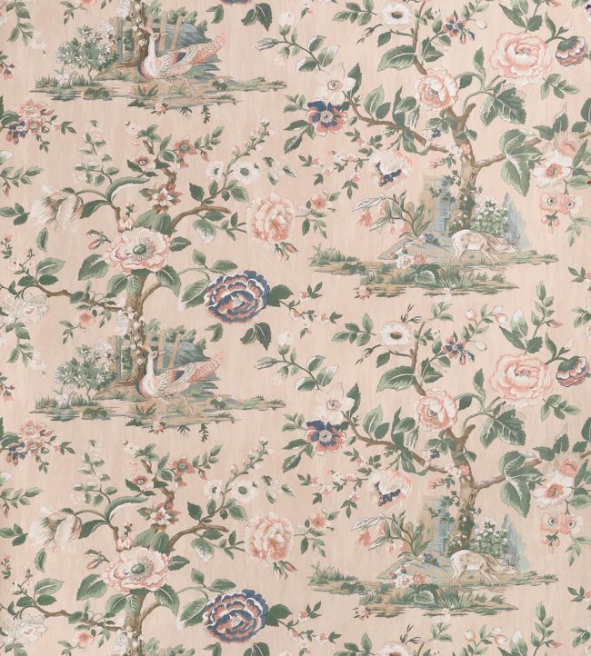 Forest Lodge Wallpaper by Thibaut Apricot
