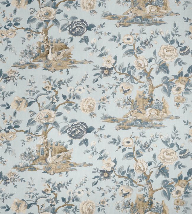 Forest Lodge Fabric by Thibaut Spa Blue