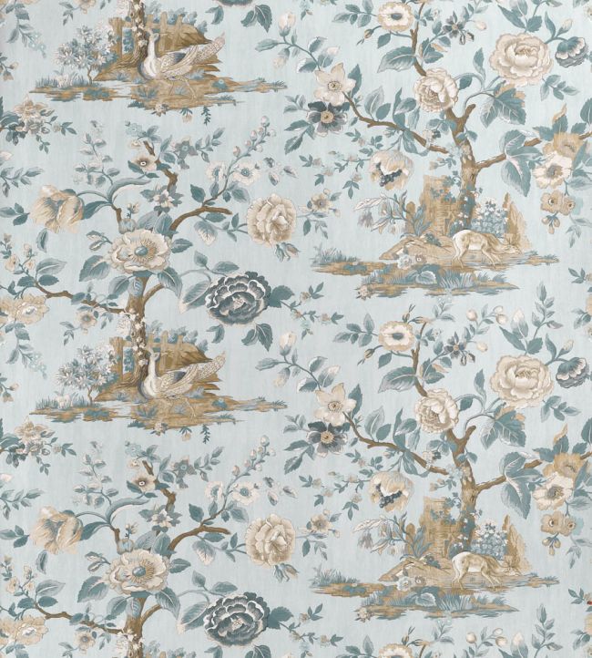 Forest Lodge Wallpaper by Thibaut Spa Blue