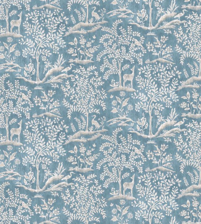 Foret Fabric by Nina Campbell Blue