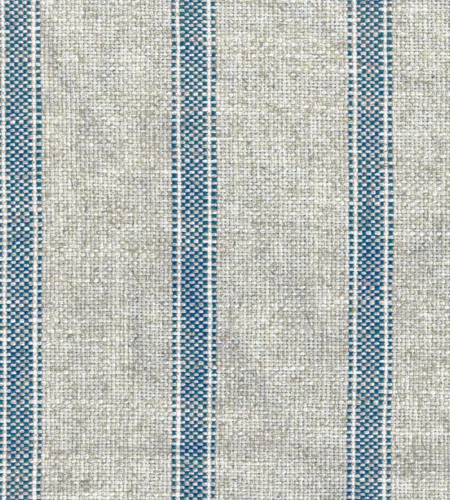 Forfar Stripe Fabric by Ian Mankin Bluestone