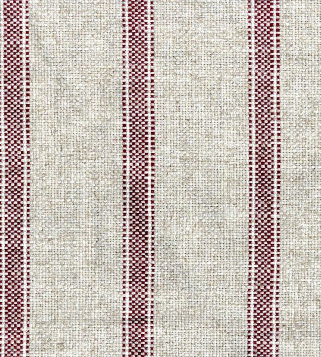 Forfar Stripe Fabric by Ian Mankin Garnet