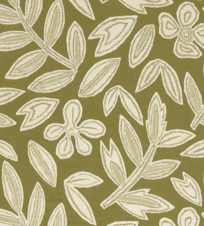 Forget Me Not Fabric by Casamance Olive