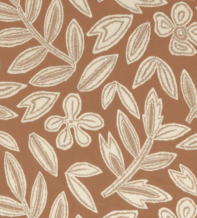 Forget Me Not Fabric by Casamance Orange Terreux