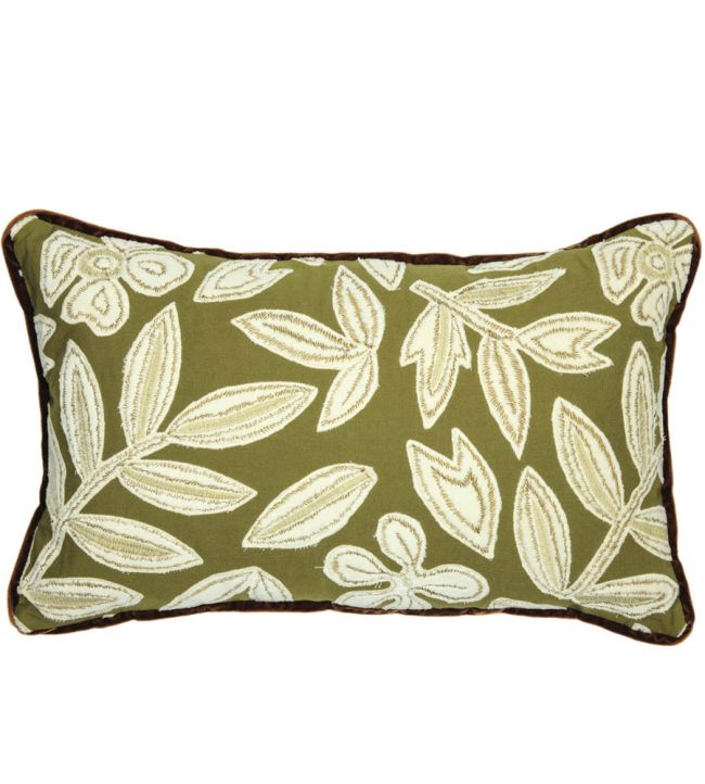 Forget Me Not Cushion 30 x 50cm by Maison Casamance Olive
