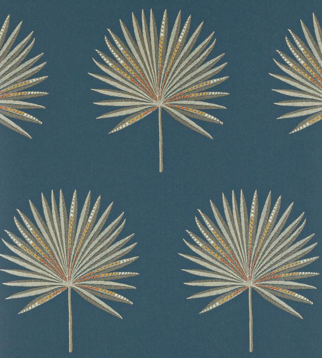 Fortunei Wallpaper by Jane Churchill Navy/Silver