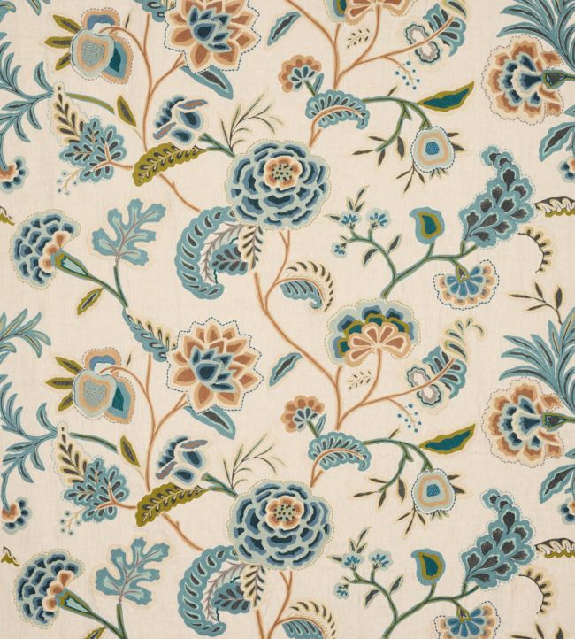 Francine Fabric by Colefax And Fowler Blue/Sienna