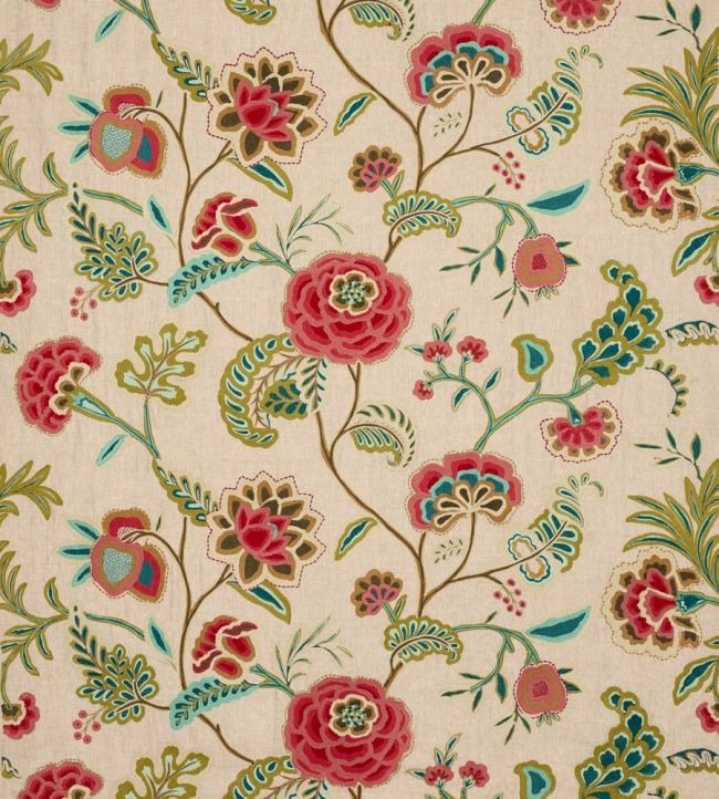 Francine Fabric by Colefax And Fowler Red/Forest