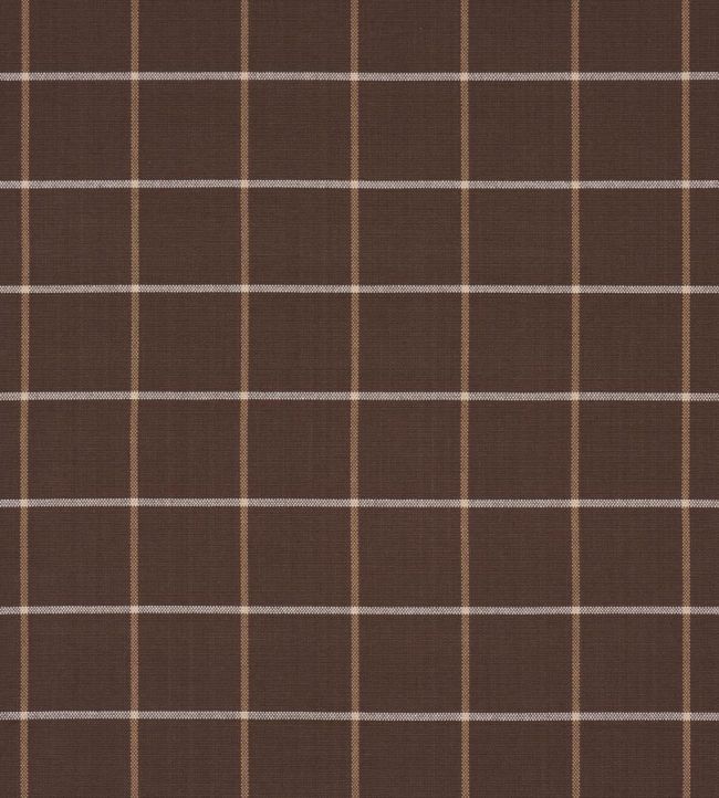 Frannie Windowpane Fabric by Schumacher Chocolate