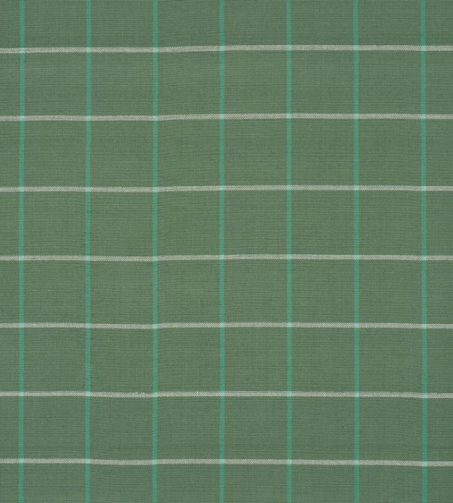 Frannie Windowpane Fabric by Schumacher Green