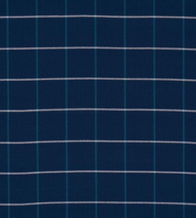 Frannie Windowpane Fabric by Schumacher Navy