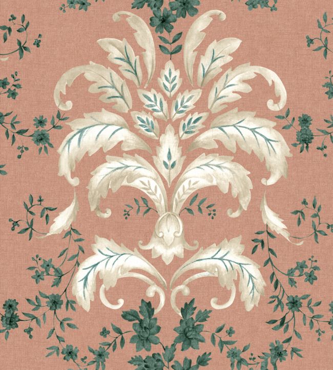 French Damask Wallpaper by Coordonne Peach
