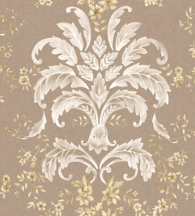 French Damask Wallpaper by Coordonne Stone
