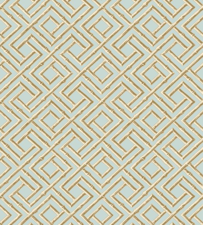 French Lattice Wallpaper by Thibaut Blue and Beige
