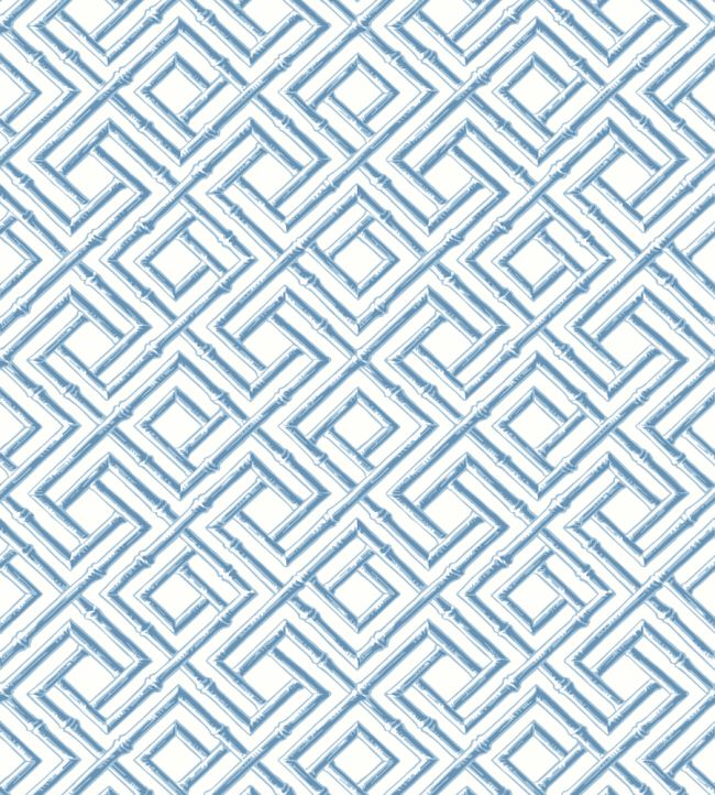 French Lattice Wallpaper by Thibaut Blue