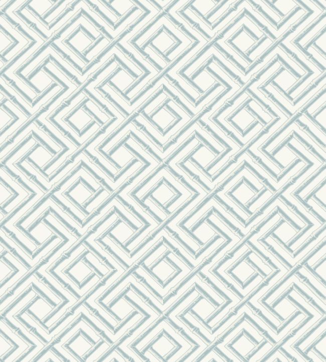 French Lattice Wallpaper by Thibaut Spa Blue