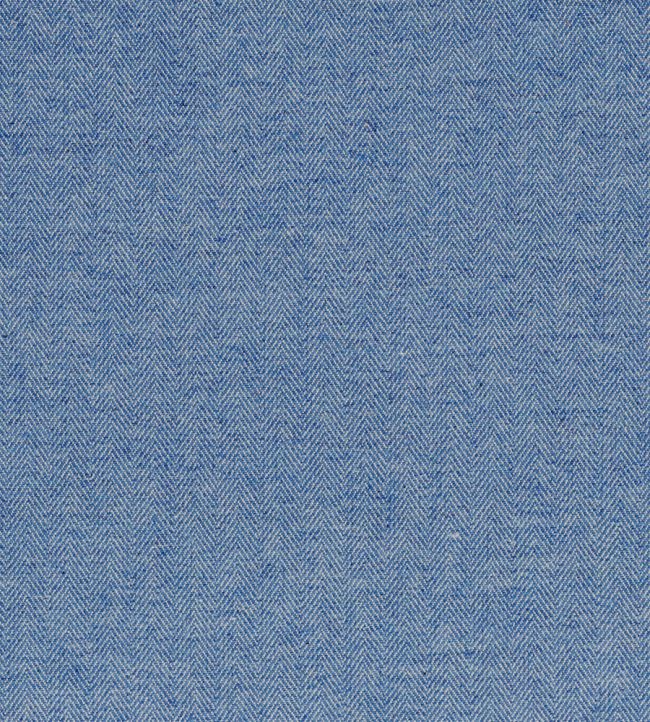 Fresco Herringbone Fabric by Ian Mankin Indigo