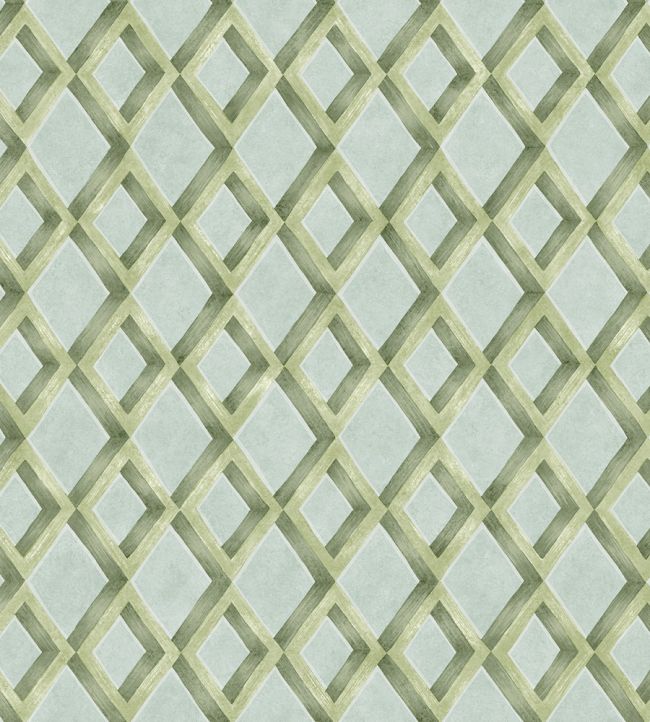 Fresco Trellis Wallpaper by Cole & Son Olive on Duck Egg