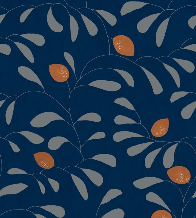 Fresh Lemons Wallpaper by Tres Tintas Blue