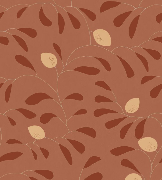 Fresh Lemons Wallpaper by Tres Tintas Red