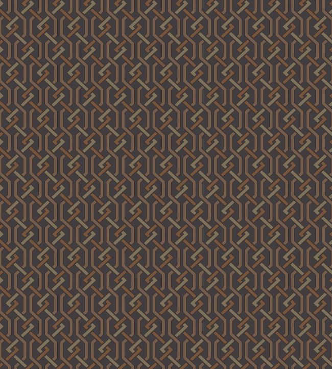 Fretwork Wallpaper by Cole & Son Charcoal & Spice