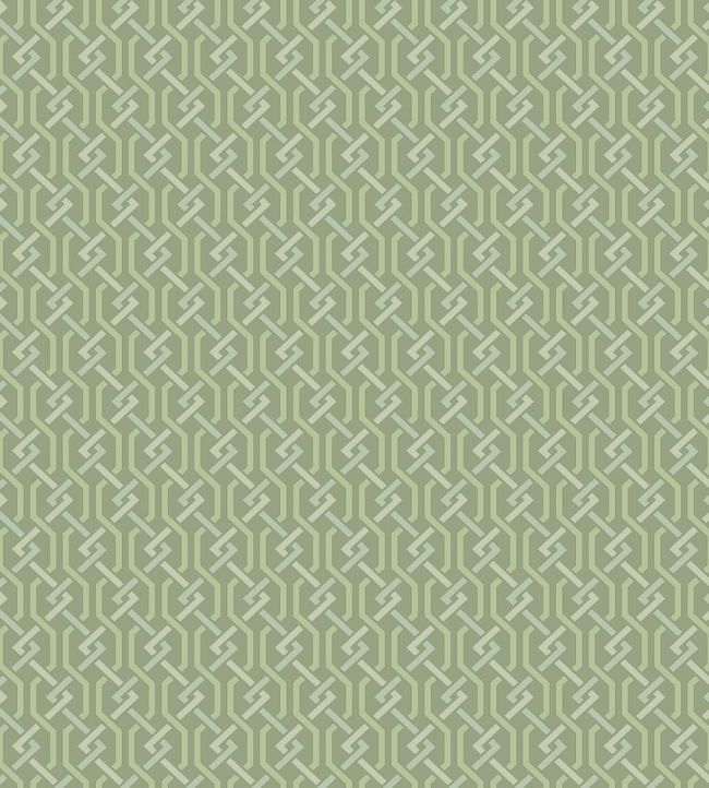 Fretwork Wallpaper by Cole & Son Leaf Green & Sage