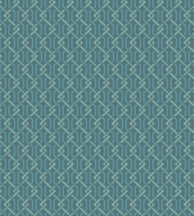 Fretwork Wallpaper by Cole & Son Teal & Viridian