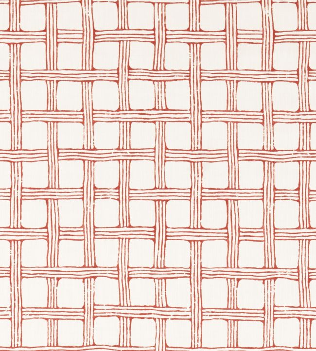 Fretwork Print Fabric by Scion Ladybird Red