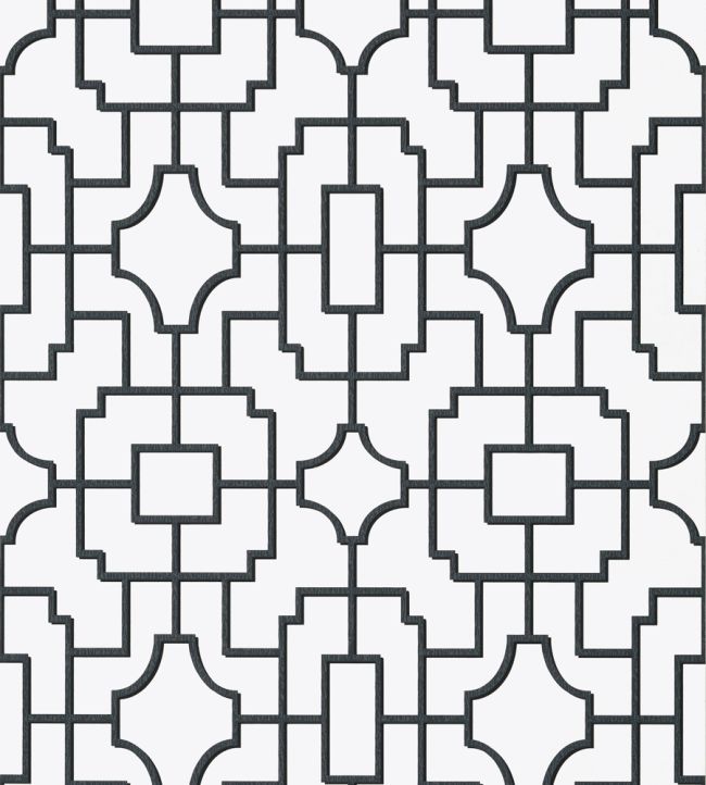 Fretwork Wallpaper by Thibaut Black