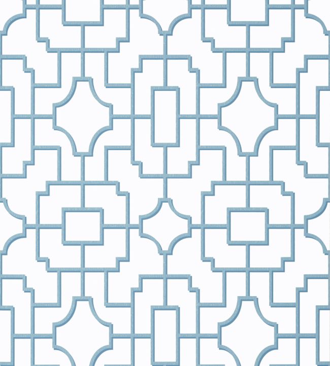 Fretwork Wallpaper by Thibaut Light Blue