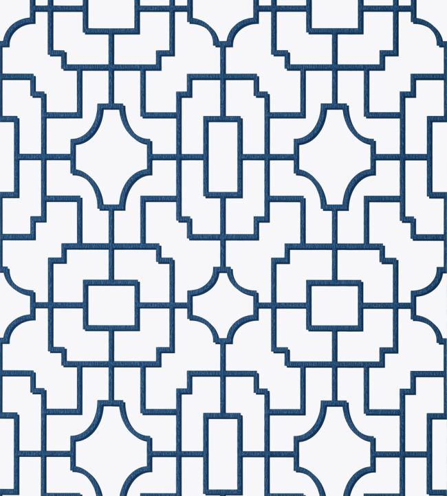 Fretwork Wallpaper by Thibaut Navy