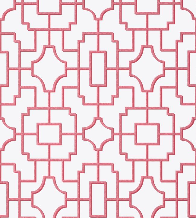 Fretwork Wallpaper by Thibaut Pink