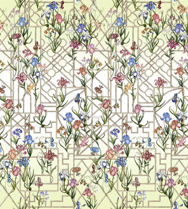 Fretwork Garden Panoramic Mural by Christian Lacroix Citron