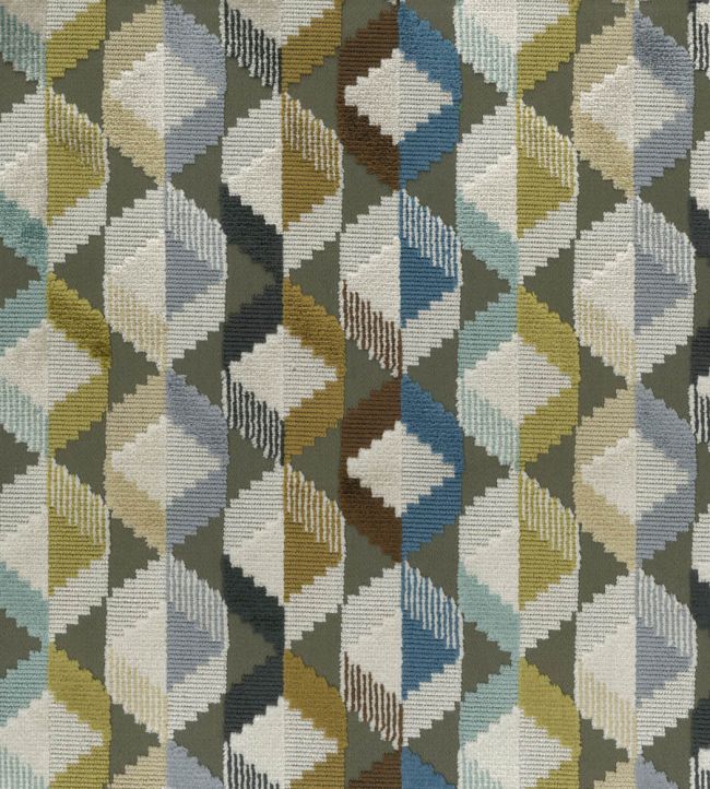 Freya Fabric by Osborne & Little Charcoal/Gold/Denim
